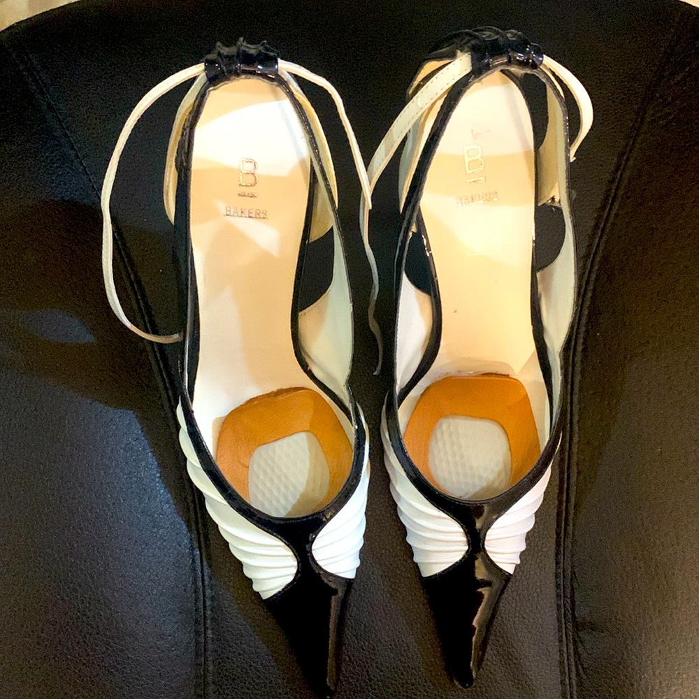 Black and white Bakers heels